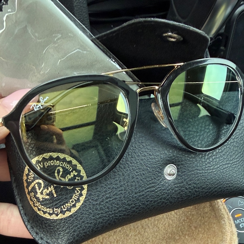 Ray-Ban Black and Gold Sunglasses